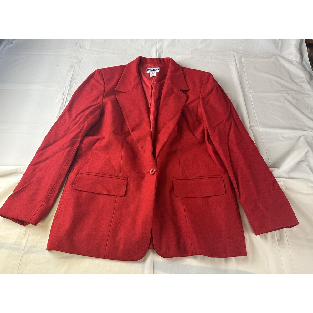 Vintage Pendleton Red Women's Suit Jacket Blazer Lined Single Button 10